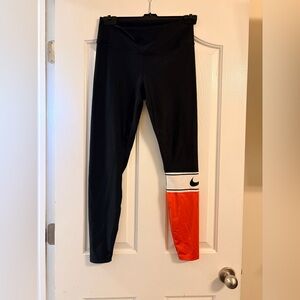 Nike Women's Leggings Black and Orange